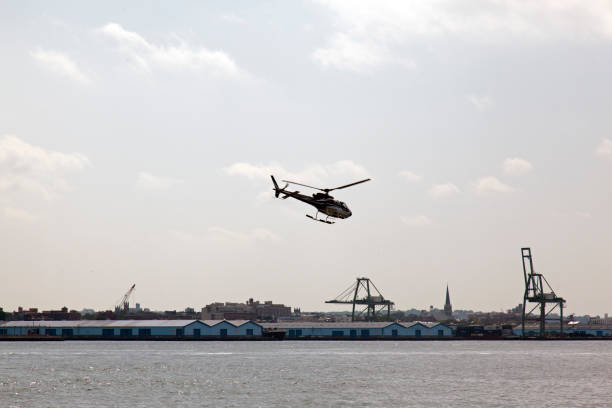 istock A helicopter flying in downtown Nyc 862473224