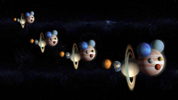 istock planets of the solar system flying, abstract concept 862475634