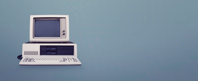 Computer Date Header Retro Computer Header Stock Photo - Download Image Now - Computer, The ...