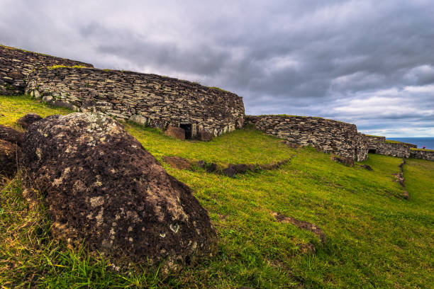 istock Orongo, Easter Island - July 11, 2017: Bird man village of Orongo, Easter Island 862480508