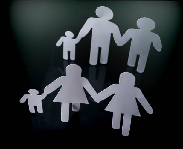 Same-sex couples with children, conceptual image