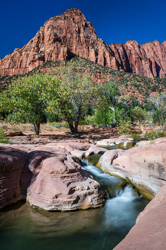 The La Verkin Creek Trail is in the Kolob Canyons area of Zion National Park.