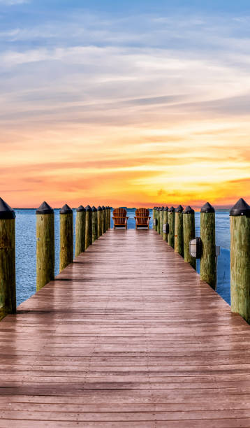 istock Adirondack Chairs at End of Pier 862500402