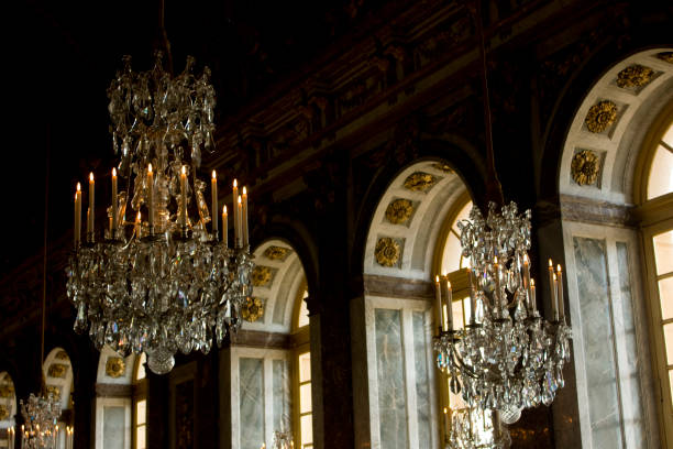 versailles palace, palace of versailles, paris, france - palace entrance hall indoors floor imagens e fotografias de stock