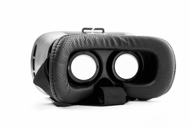 istock Close Up of virtual reality helmet on white background. 862514574