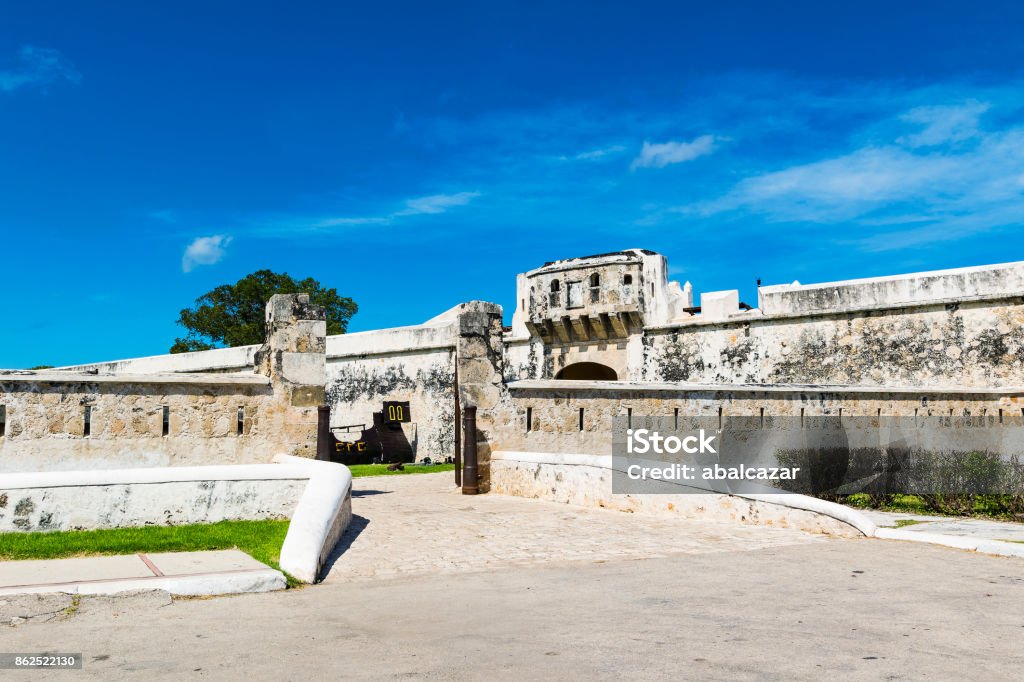 Gate of Land, Campeche Gate of Land, the name of this gate, part of the old wall from the Seventeenth Century, surrounding the City of Campeche downtown, a  Unesco World Heritage site. Campeche Stock Photo