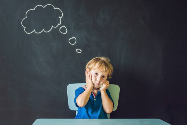 istock Closeup portrait of Cute little boy thinking deeply about something Copy space 862522504