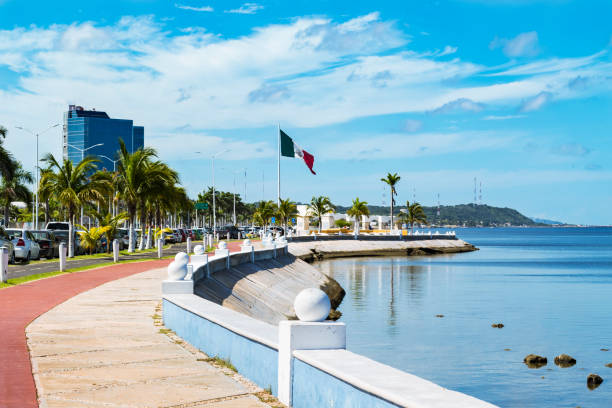 Malecon Campeche stock photo