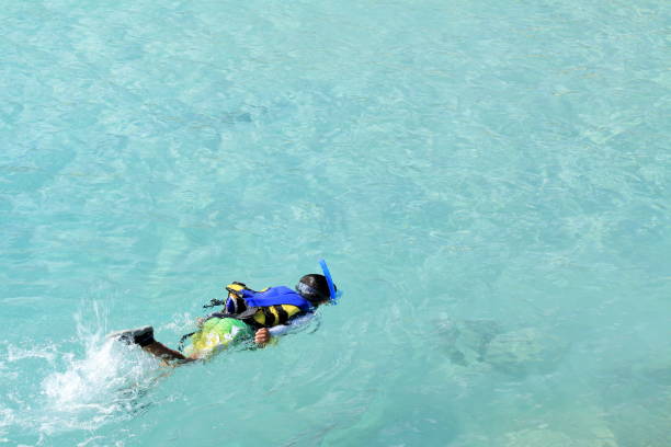istock Japanese boy swimming with snorkel (second grade at elementary school) 862534570