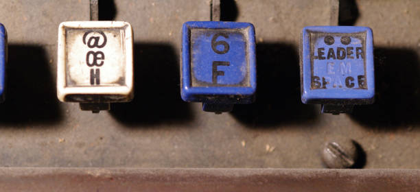 istock Linotype keyboard letters a, f keys closeup 862538750