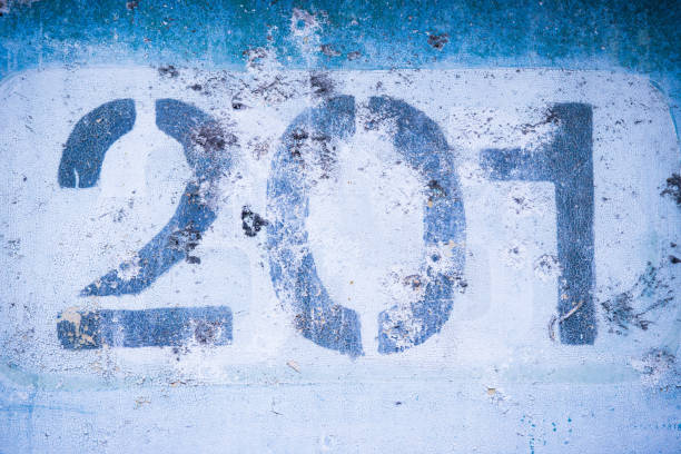 istock the number 2 0 1 on the blue wall, two hundred and one 862542280