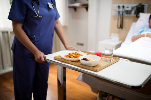 Hospital food for patients stock photo