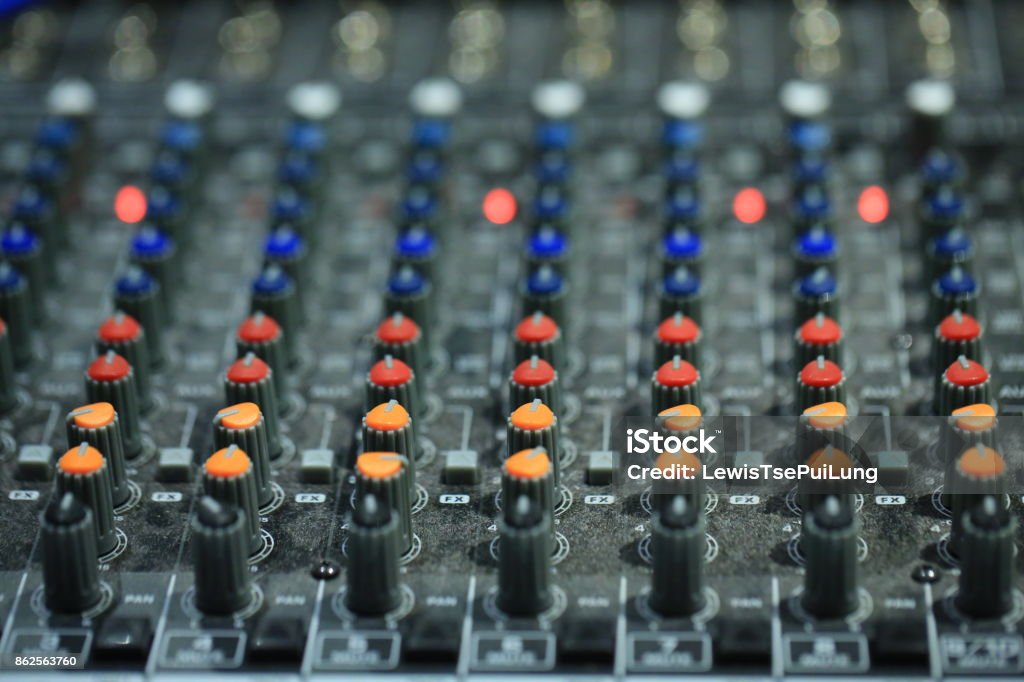 Studio Control Panel Closeup Stock Photo - Download Image Now - Arts ...