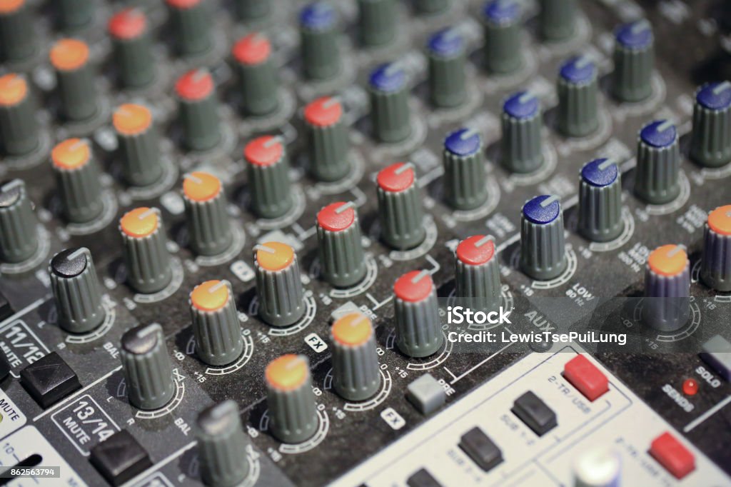 Studio Control Panel Closeup Stock Photo - Download Image Now - Arts ...