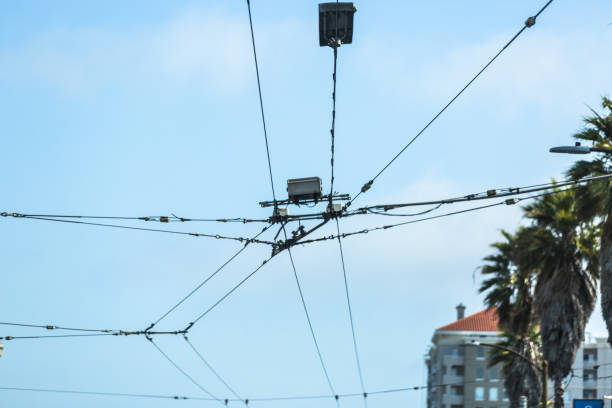 istock Cable car steel wires at intersection 862570640