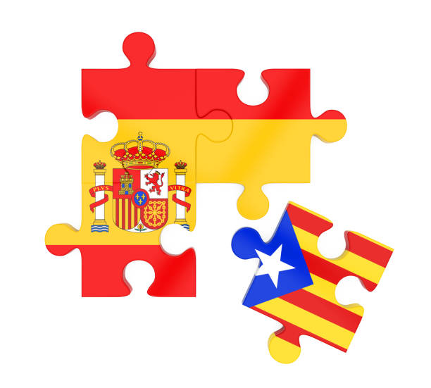 istock Spain and Catalonia Flags Puzzle Isolated 862574514