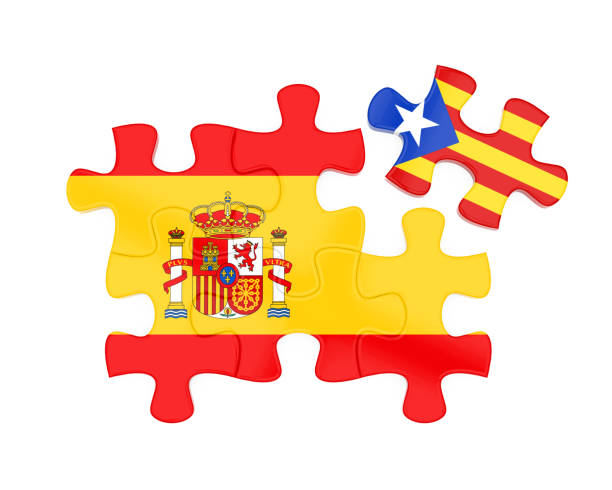 istock Spain and Catalonia Flags Puzzle Isolated 862575014