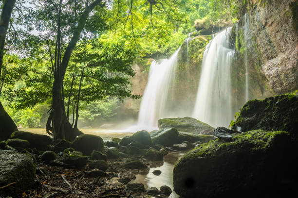 istock Beautiful waterfall in Khaoyai national park 862575426