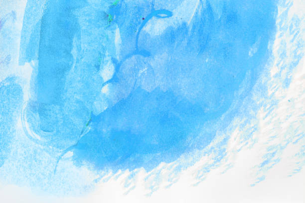istock Watercolor blue brush waves wbackground design . 862578346