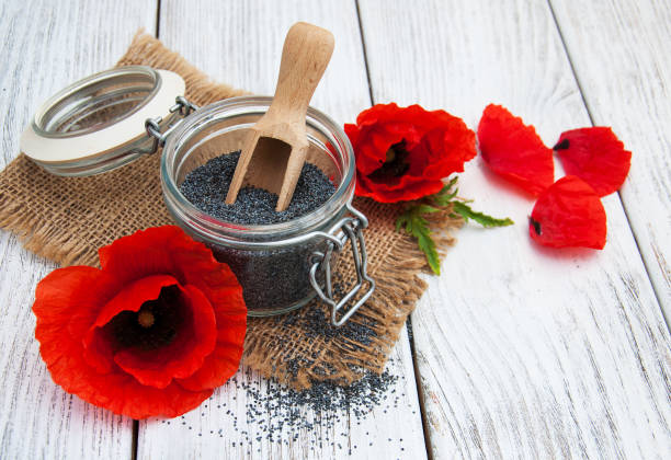 istock Poppy seeds and flowers 862579064
