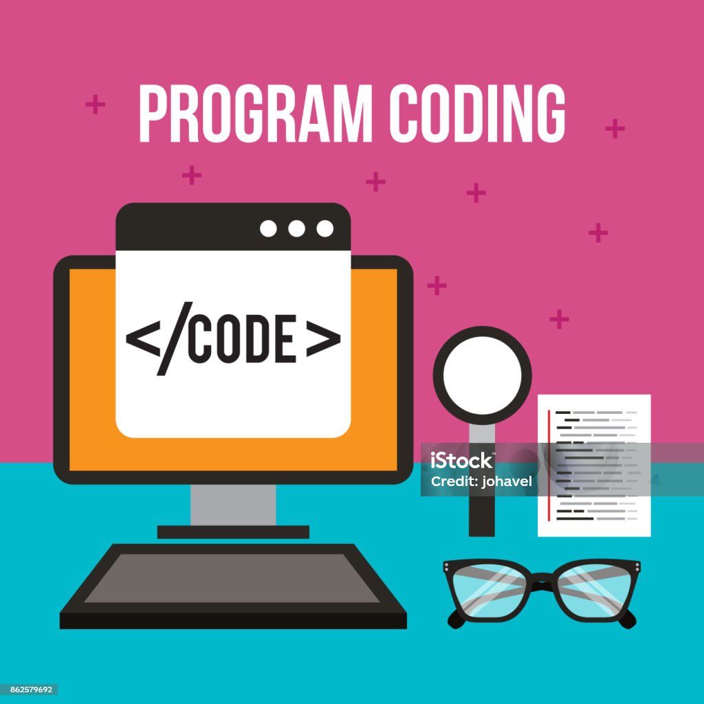 Program Coding Wed Software Development Languages Process Stock ...