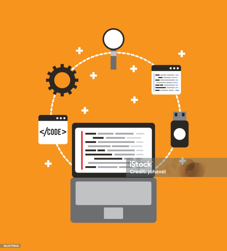 Programming And Coding Concept Website Development Stock Illustration ...