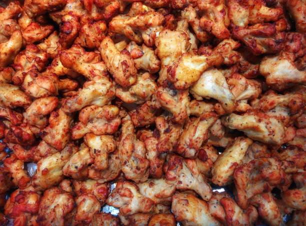 istock Food backgrounds grilled chicken wings 862580046
