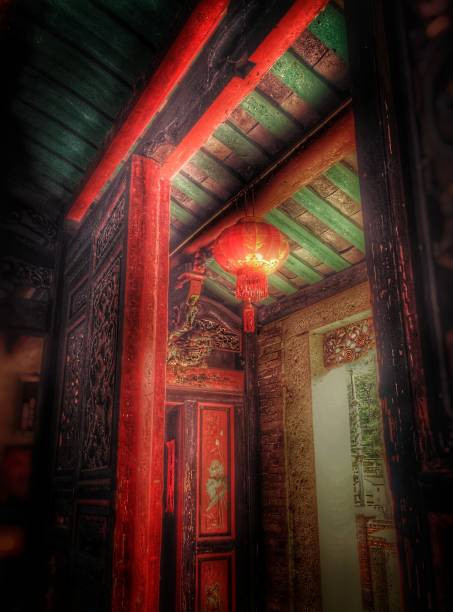 istock Traditional Chinese doorway with lantern from inside a Buddhist temple 862580178
