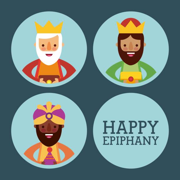 szczęśliwy trzech króli orientu uroczystości - getty stock illustrations