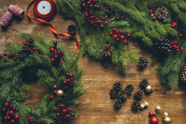istock Christmas wreath with fir 862585954