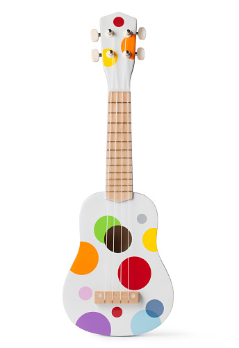 Ukulele on a white background. Photo with clipping path.