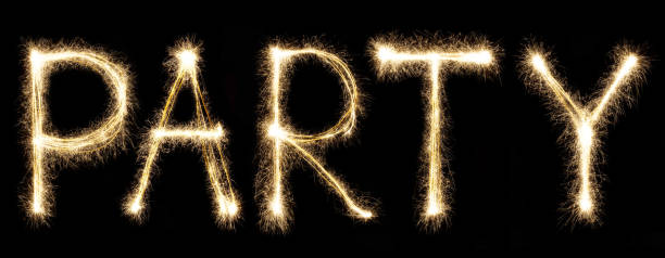 istock Word party written with sparkler letters 862590130