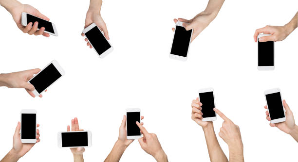 istock Male hands pointing, holding smartphone 862590510