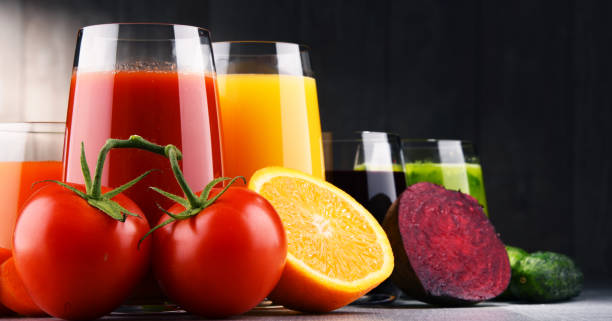 istock Glasses with fresh organic vegetable and fruit juices 862590774