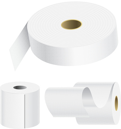 Roll Packing Vector Realistic Paper Roll Mock Up Set Isolated Vector Illustration Blank ...