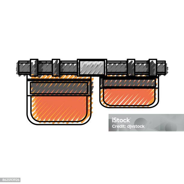 Tool Belt Vector Illustration Stock Illustration - Download Image Now - Adhesive Tape, Adult, Belt