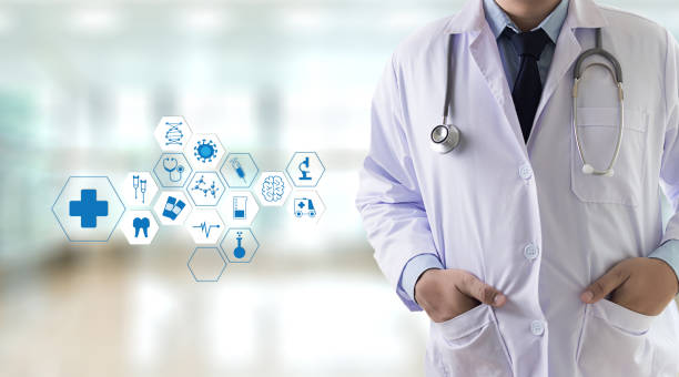 istock Medicine health care professional doctor  hand working with modern computer interface technology 862596420