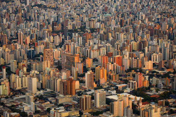 London Belo Horizonte from above - Brazil's third largest city. Aerial image (photographed from a plane). belo horizonte photos stock pictures, royalty-free photos & images