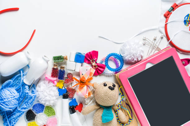 istock Baby toys and accessories on a white background 862597310