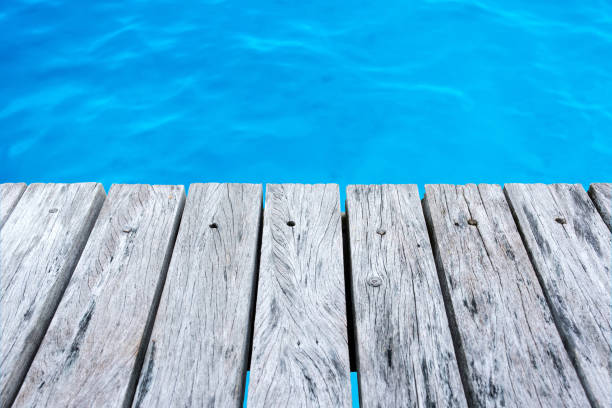 istock wood terrace over blue sea. 862600460