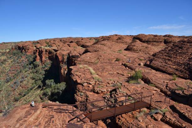 Hiking around Kings Canyon, around 2 hours by car from Uluru Hiking around Kings Canyon, around 2 hours by car from Uluru. Pic was taken in November 2016. barron gorge national park stock pictures, royalty-free photos & images