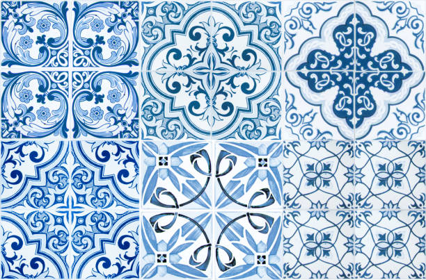 istock Vintage ceramic tiles wall decoration.Turkish ceramic tiles wall background 862602318
