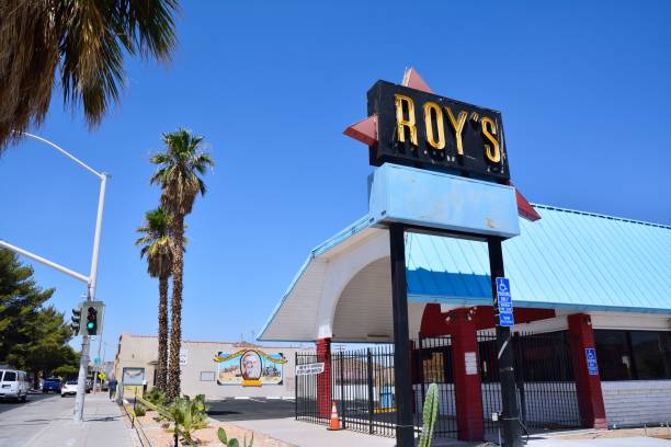 Barstow, California Usa - July 26 2017: Legendary Roy's Cafe on historic Highway Route 66 in Barstow.