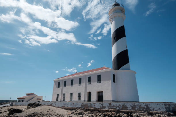 istock Cap de Favaritx Lighthouse, stripped light house in Menorca, Spain 862605570