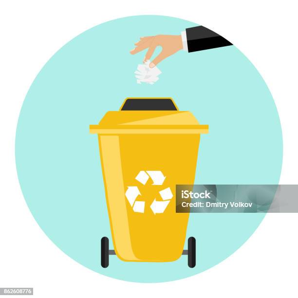 Hand Throw Garbage Stock Illustration - Download Image Now - Garbage, Throwing, Hand
