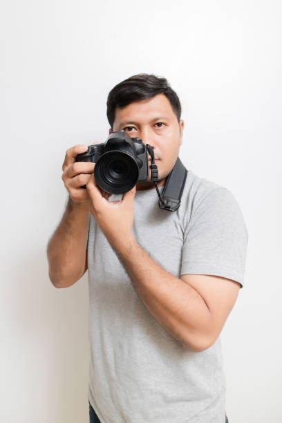 istock Asian man in gray t-shirt 862611710