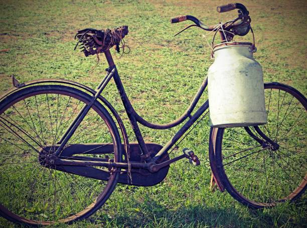 istock ancient milking bike with milk bin 862611728