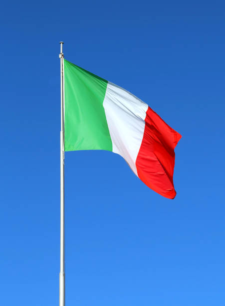 istock Italian flag waving with blue sky 862615696