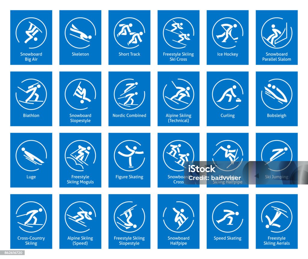 Winter sports icons set, vector pictograms Winter sports icons set, vector pictograms for web, print and other projects. All . species of events Winter Sport stock vector