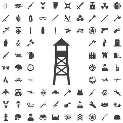 Observation post icon. Set of weapon icons